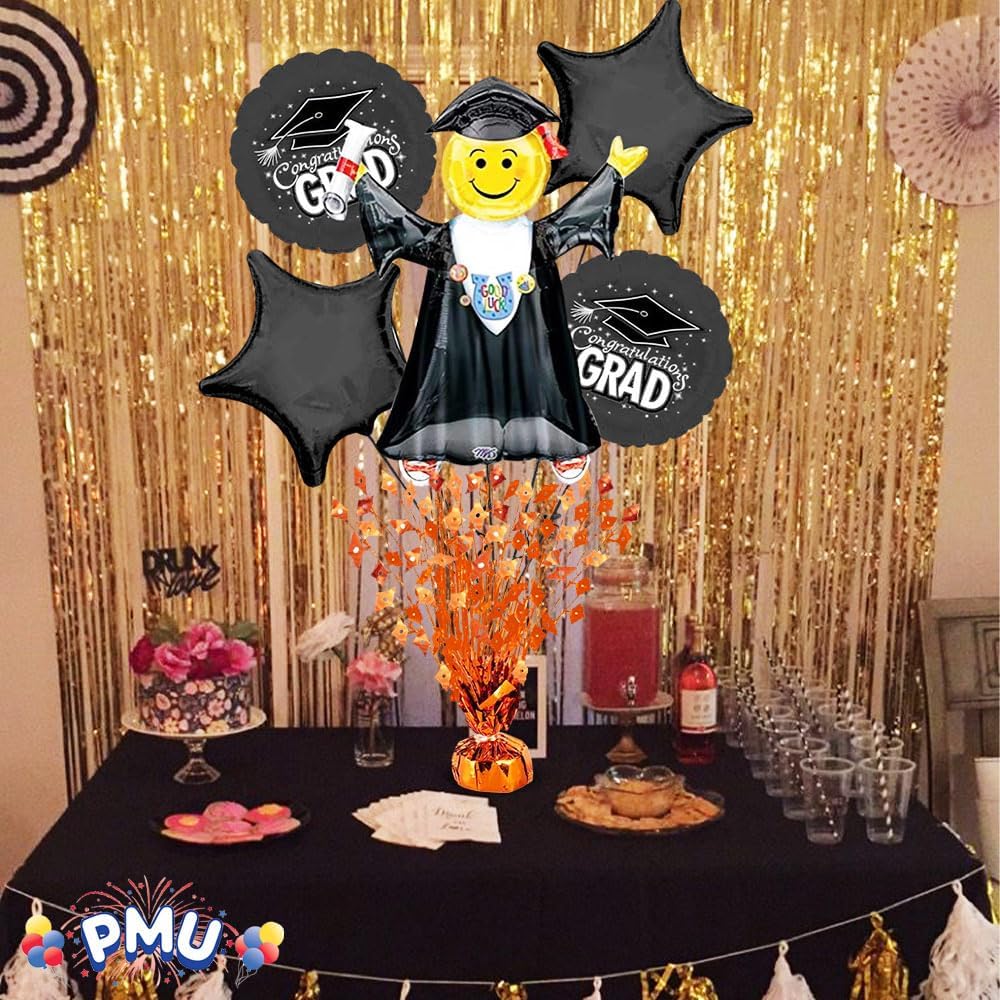 PMU Gradburst Balloon Weight Centerpiece 15 Inch with Die-Cut Metallic