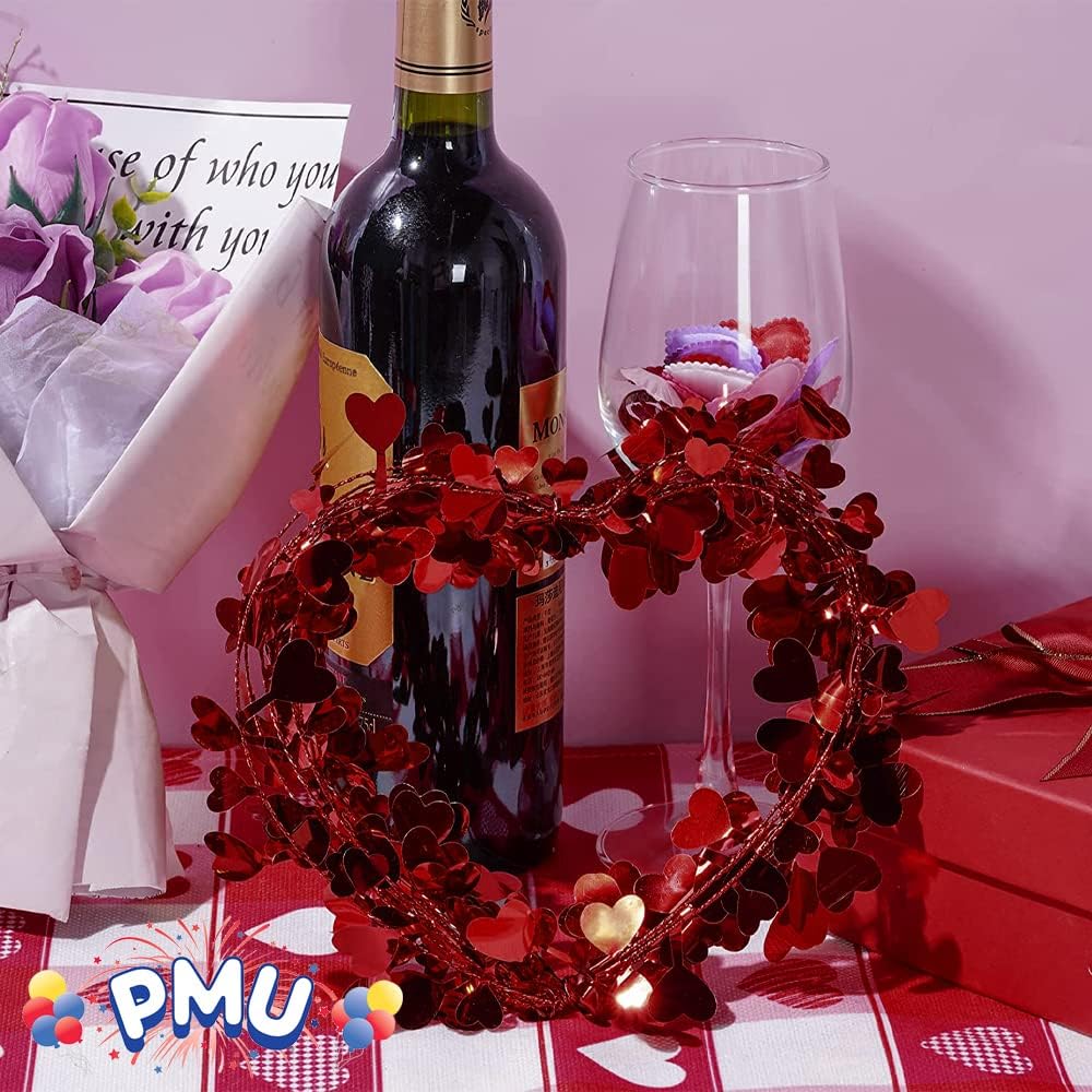 PMU Valentines Heart Garland, Heart Shape Wire Garland, Valentine's Day Garland, Garland Valentines Day Decorations, Heart Shape Valentines Day Decor, Valentines Garland, Heart Garland (25ft.)