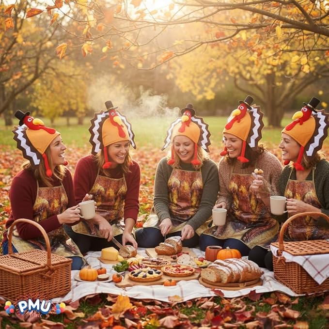 Thanksgiving Turkey Gobble Galore Hat and Turkey Apron Set Party Decorations and Costume Accessories (2/Pkg) Pkg/1