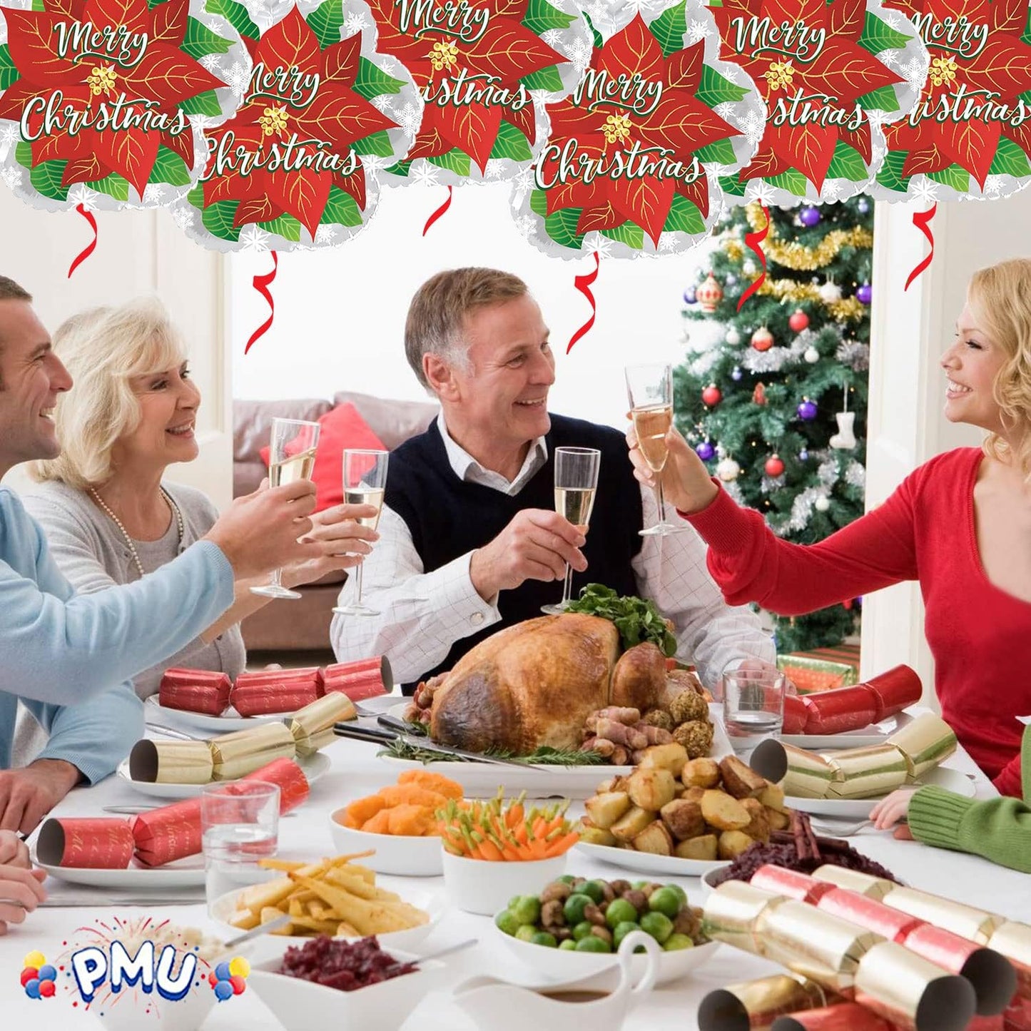PMU Christmas 18 and 48 Inch Mylar-Foil Balloons