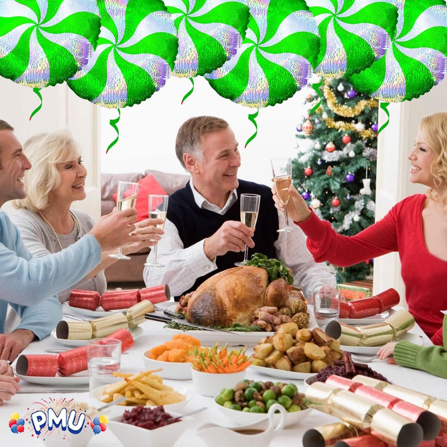 PMU Christmas 18 and 48 Inch Mylar-Foil Balloons