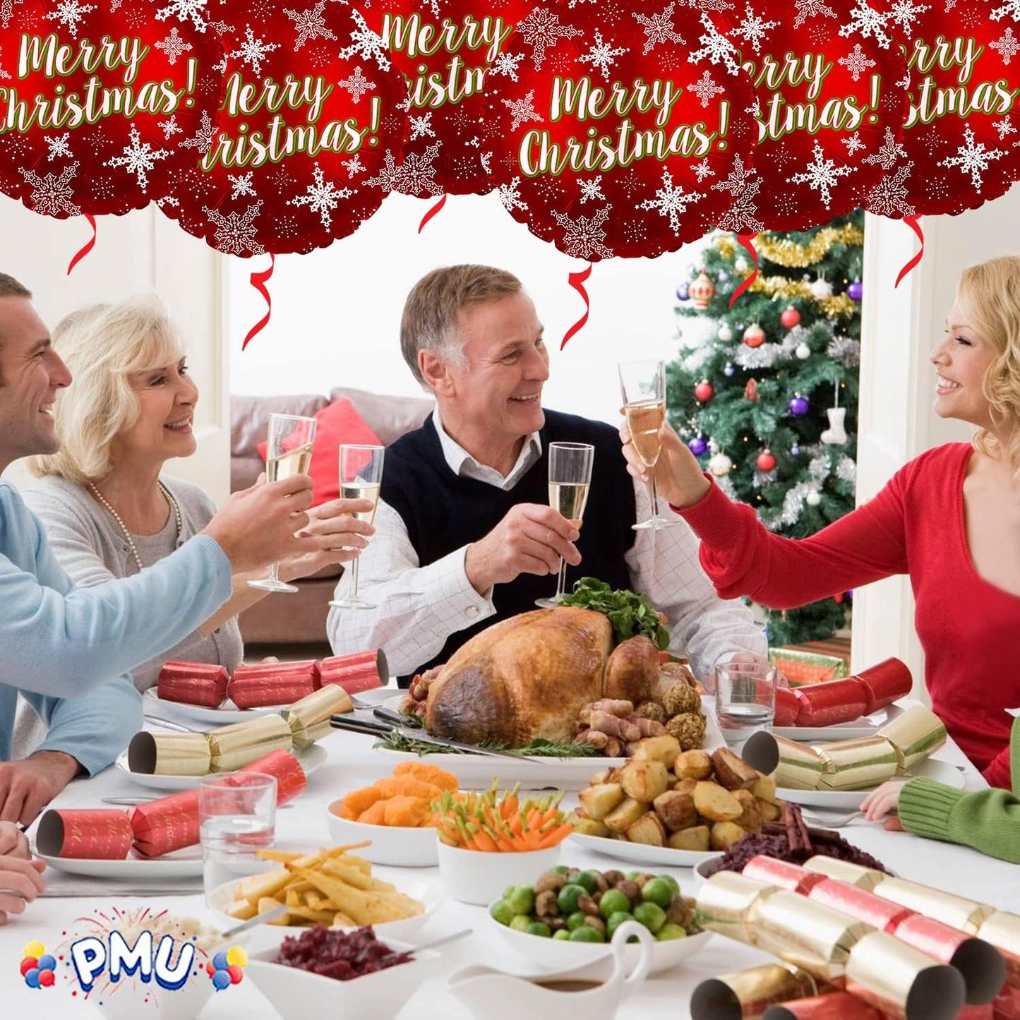 PMU Christmas 18 and 48 Inch Mylar-Foil Balloons