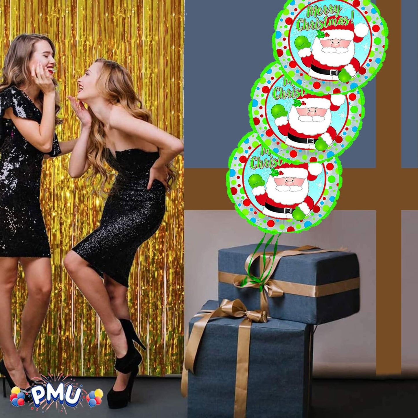 PMU Christmas 18 and 48 Inch Mylar-Foil Balloons
