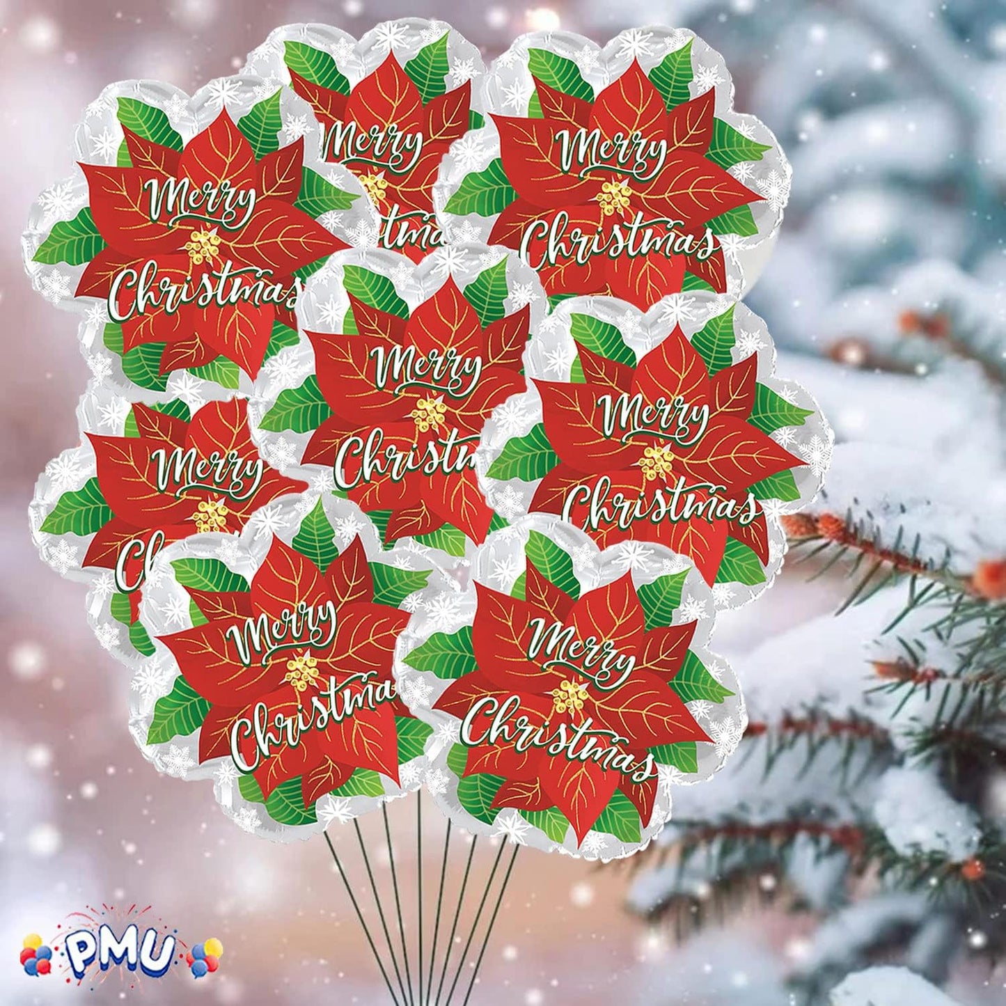 PMU Christmas 18 and 48 Inch Mylar-Foil Balloons