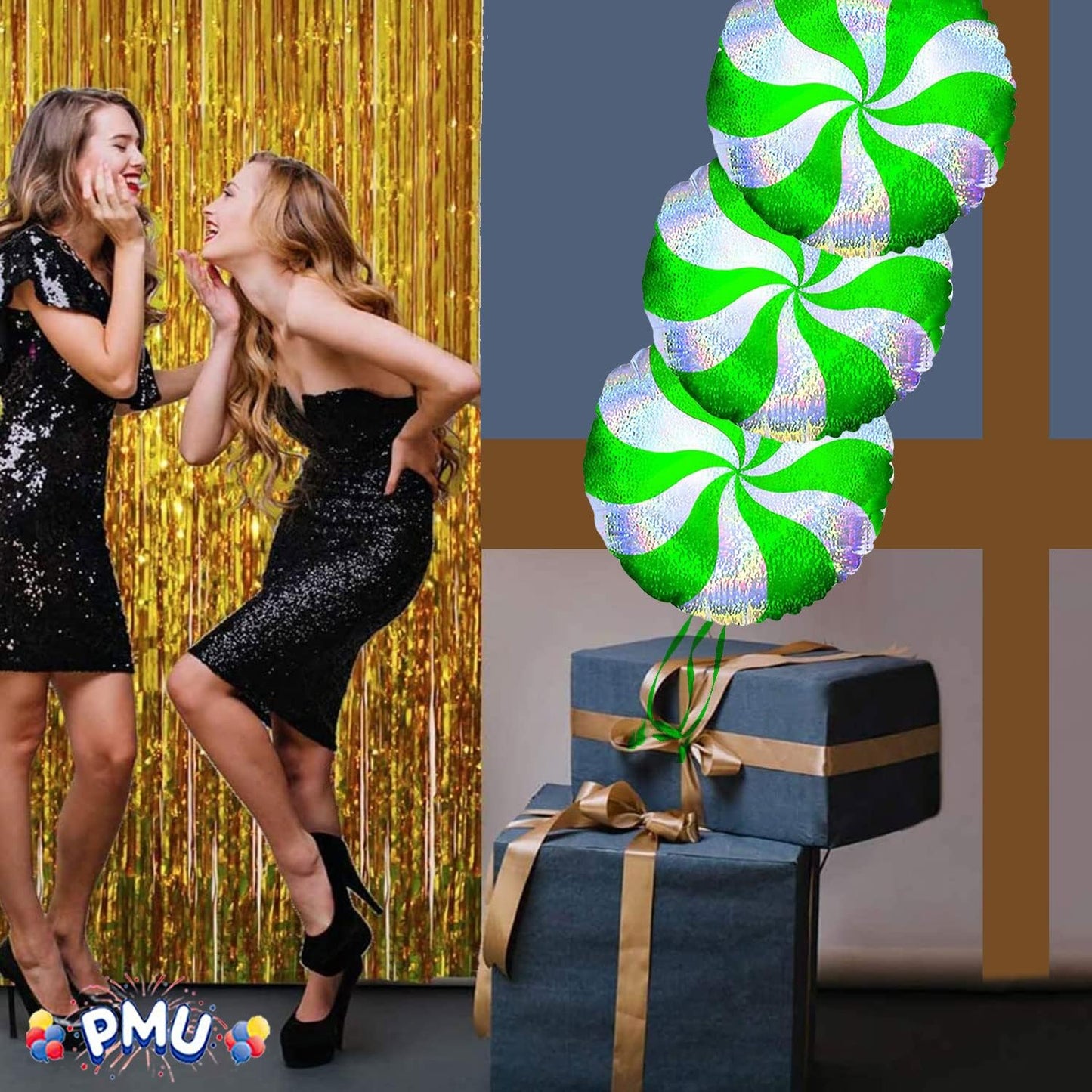 PMU Christmas 18 and 48 Inch Mylar-Foil Balloons