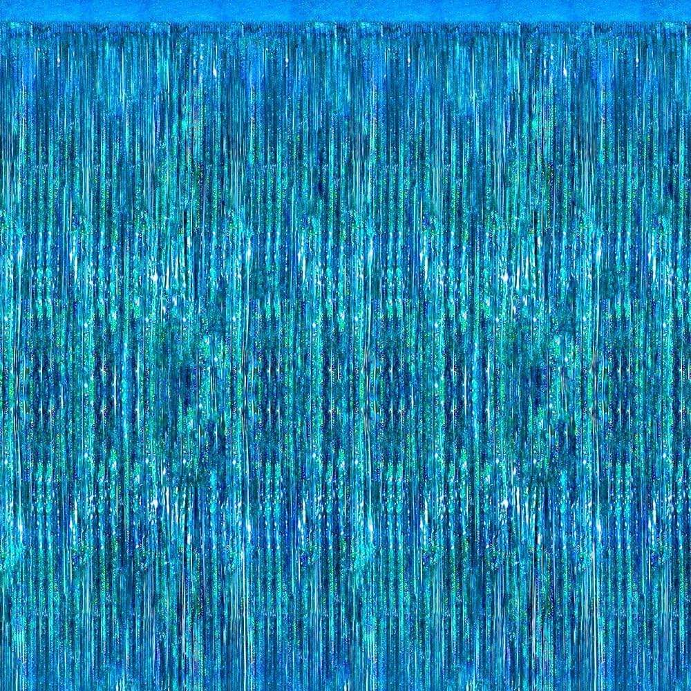 PMU Metallic Fringe Curtains | Metallic Foil Fringe Backdrop Curtains | Fringe Backdrop for Graduation, Birthday Party Decorations, Baby Shower, Disco Party |3ft x 8ft