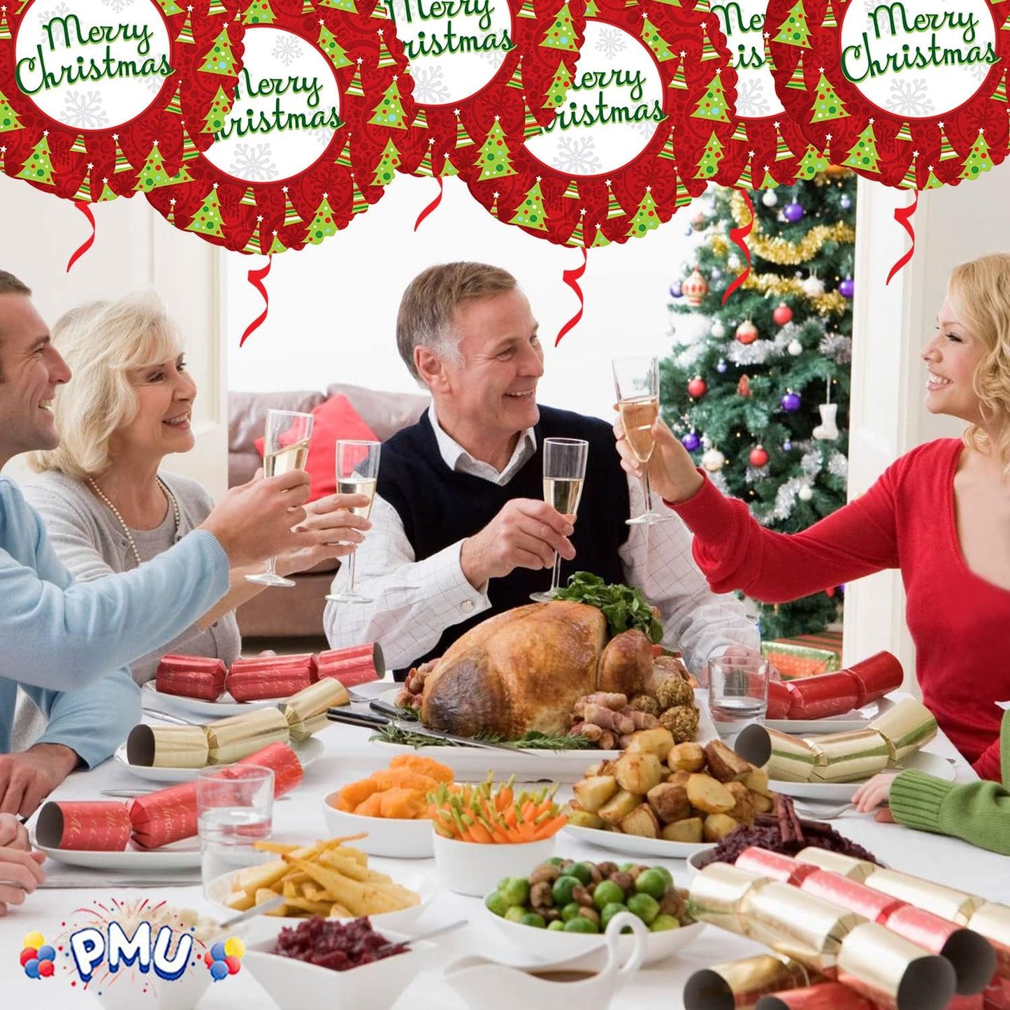 PMU Christmas 18 and 48 Inch Mylar-Foil Balloons