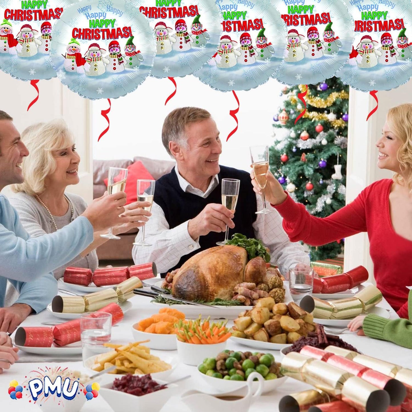 PMU Christmas 18 and 48 Inch Mylar-Foil Balloons