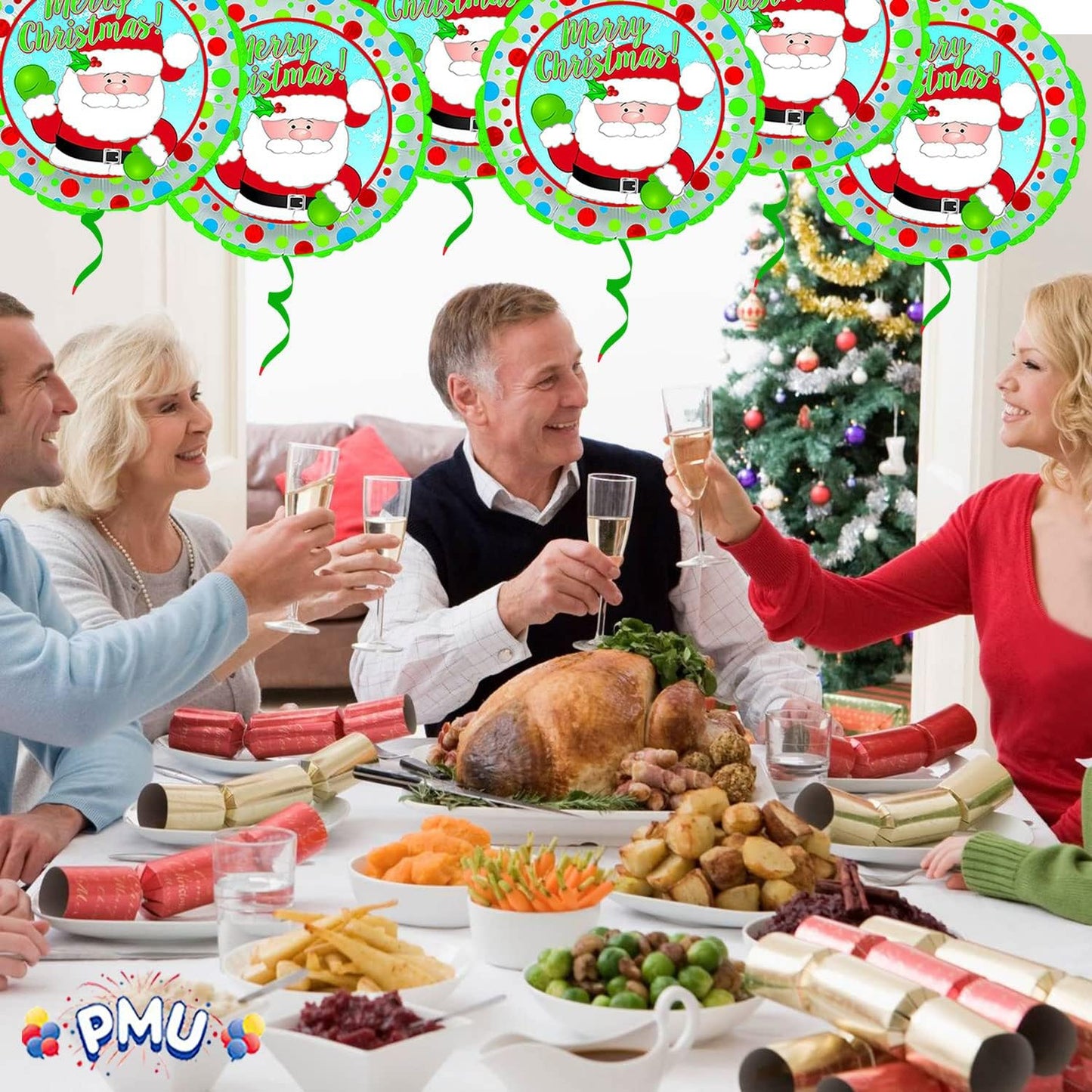 PMU Christmas 18 and 48 Inch Mylar-Foil Balloons