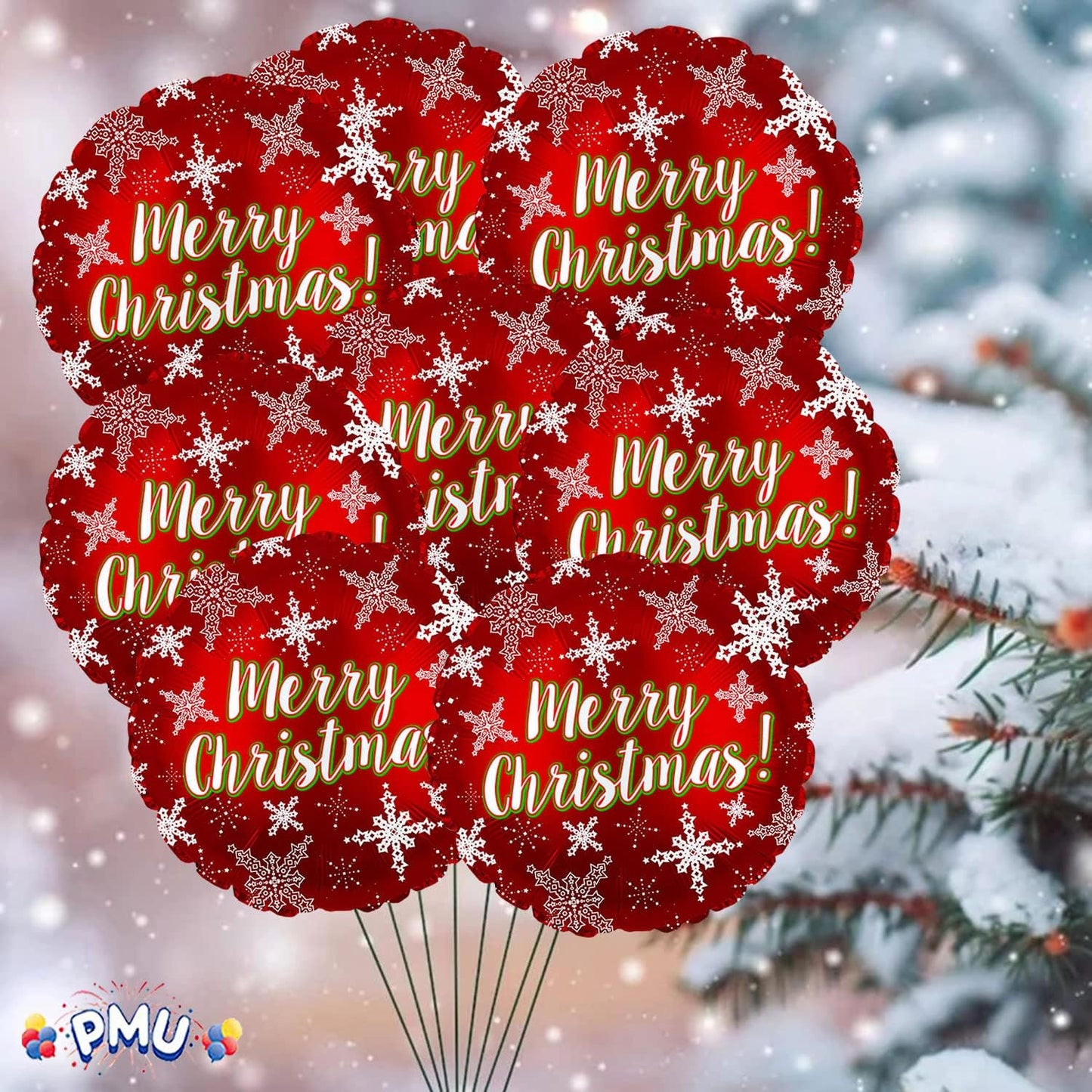 PMU Christmas 18 and 48 Inch Mylar-Foil Balloons