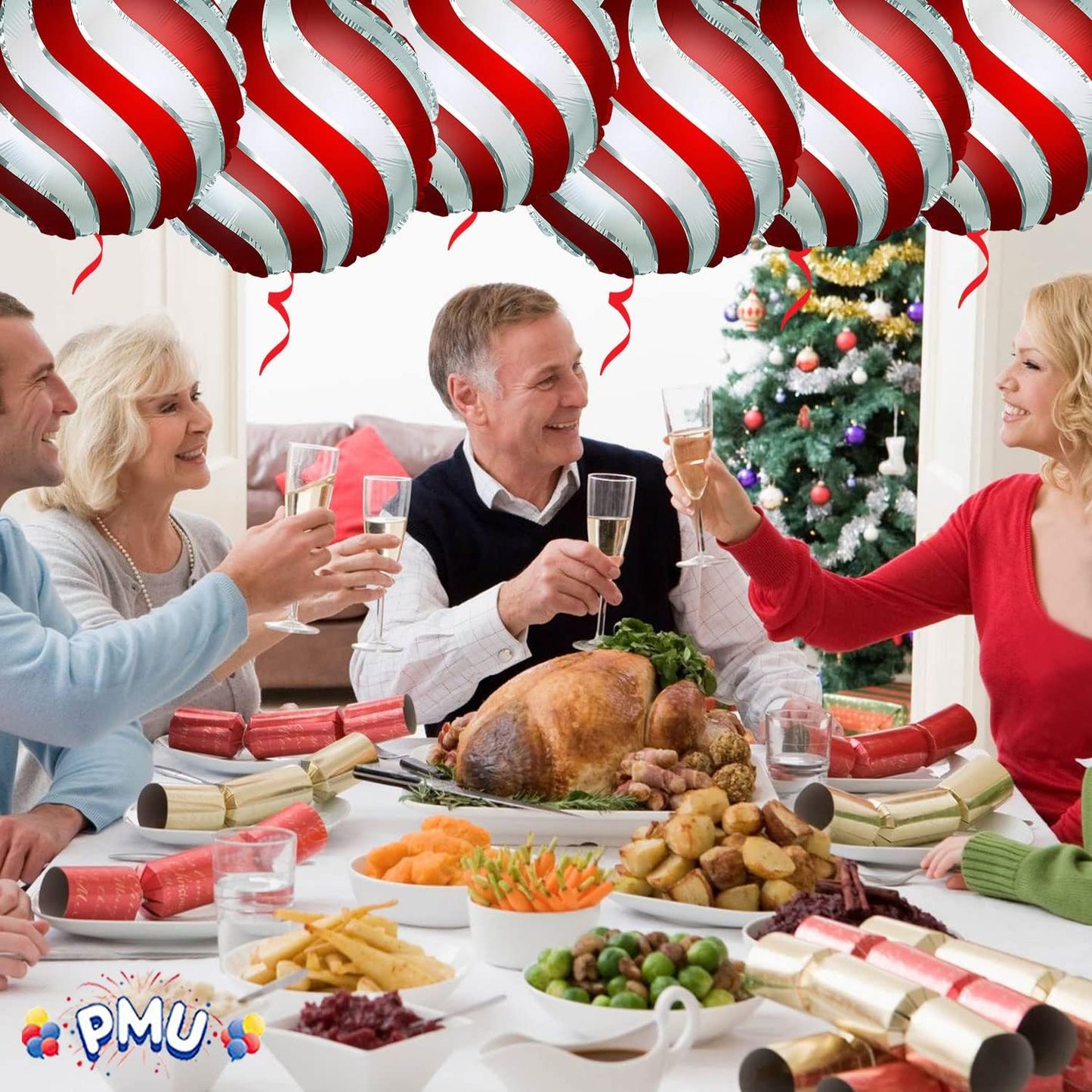 PMU Christmas 18 and 48 Inch Mylar-Foil Balloons