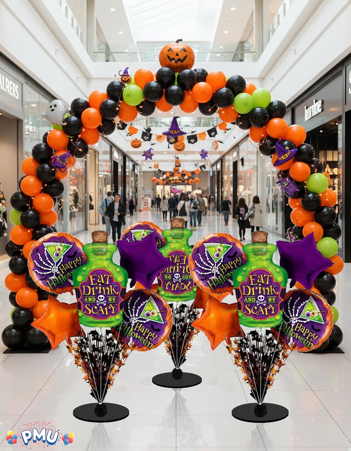PMU Halloween Mylar Foil Balloons for Halloween Party Decorations, Haunted House, Photo Booth & Spooky Celebrations