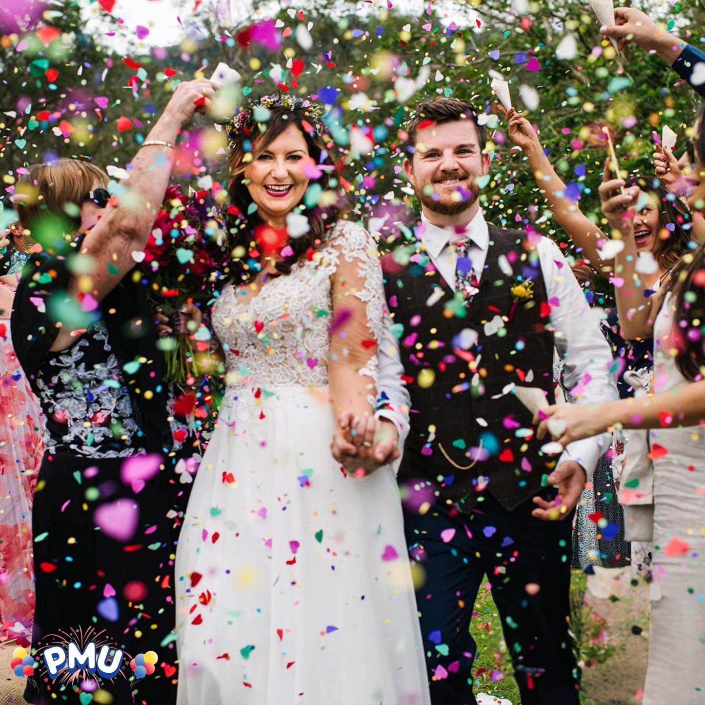 PMU Cannons Party Poppers - Confetti Blaster for Drive-by Birthdays-Celebrations, Graduation, Wedding, Christmas, New Year’s Eve - Party Poppers Confetti Shooters, Pkg/12