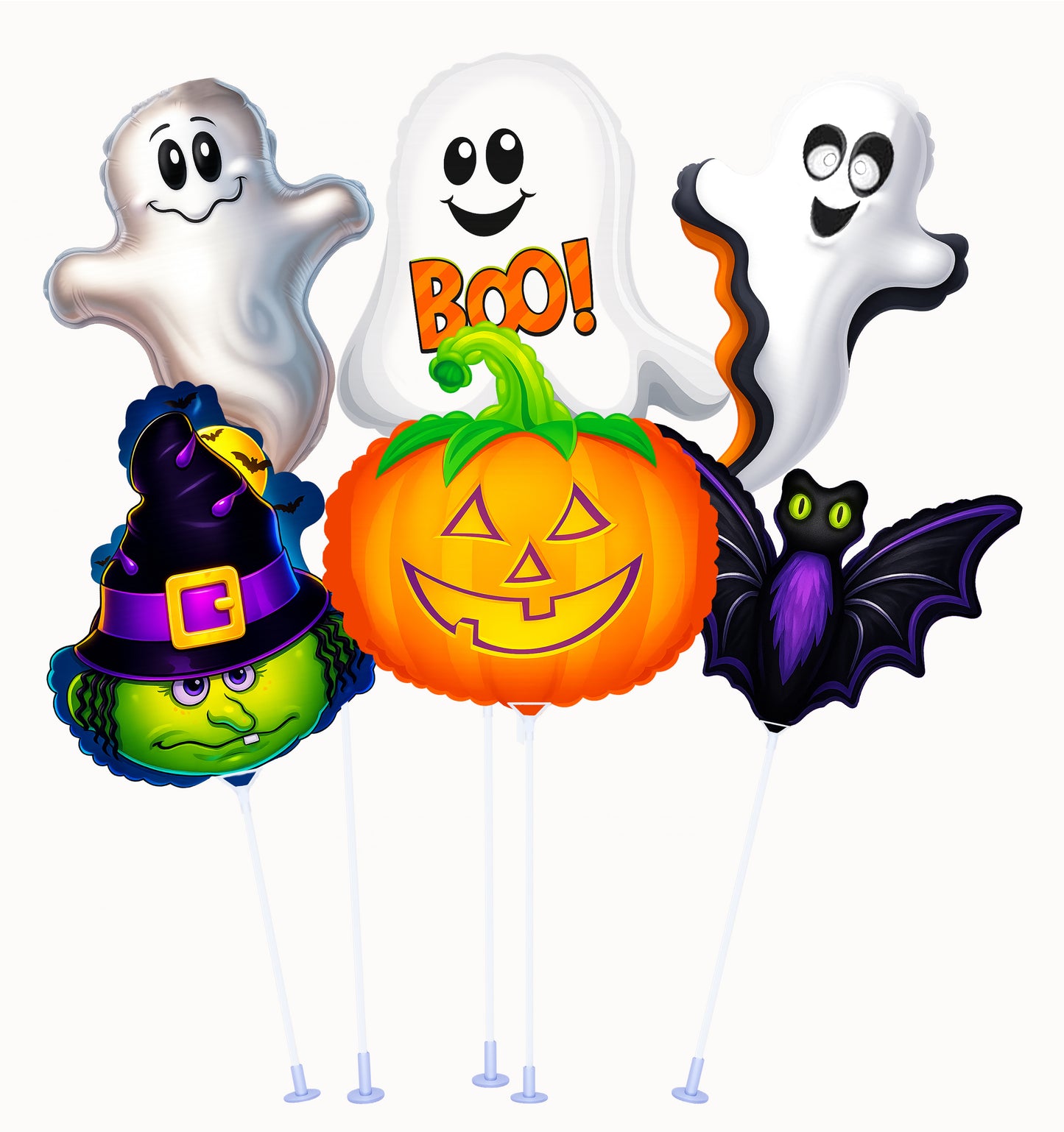PMU Halloween Balloons 11 Inch Pre-Inflated with Stick