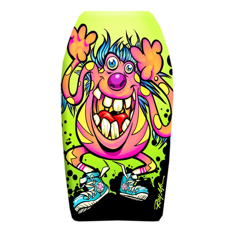 PMU 26 Inch Graphics Printed Bodyboard - Lightweight Wrist Leash Slick Bottom Boogie Board for Beach, Sea & Pool - Surfing Board for Kids, Teens & Adults Wave Conditions Pkg/1