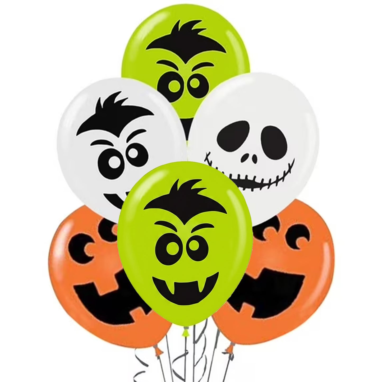 PMU Halloween Fun Faces Trio Balloons - Small Latex Balloons for Halloween Theme Parties, Trick-or-Treat & Party Favors Supplies - 12 Inch