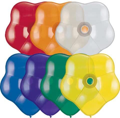 PMU 6 Inches Blossom Flower Shaped Assortment Latex Balloons Pkg/100
