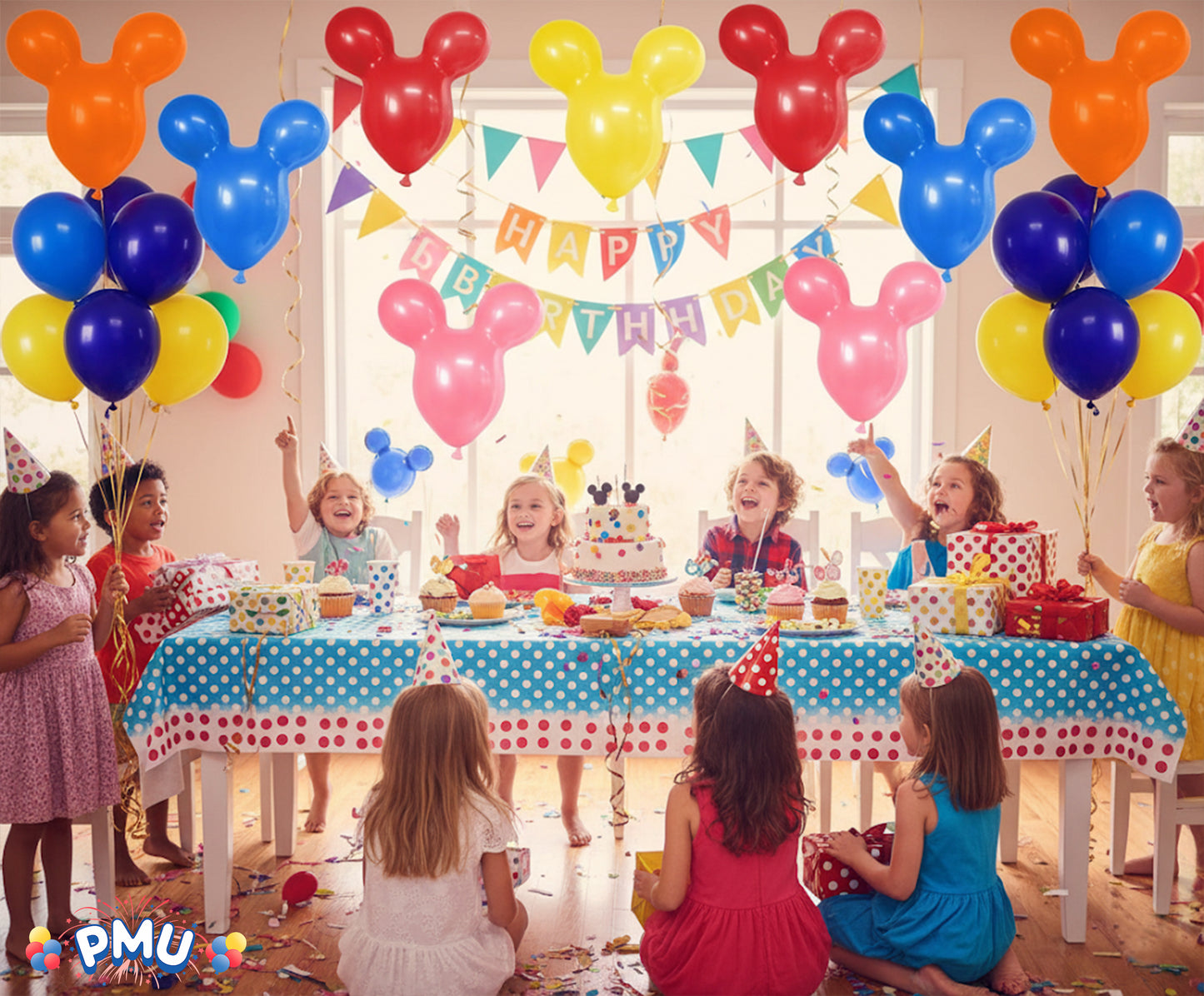 PMU Mouse Head Shaped Balloons 15 Inch PartyTex Latex Great for Mickey Mouse Theme Parties Inflate Mouse Ears first for proper inflation (See Video)