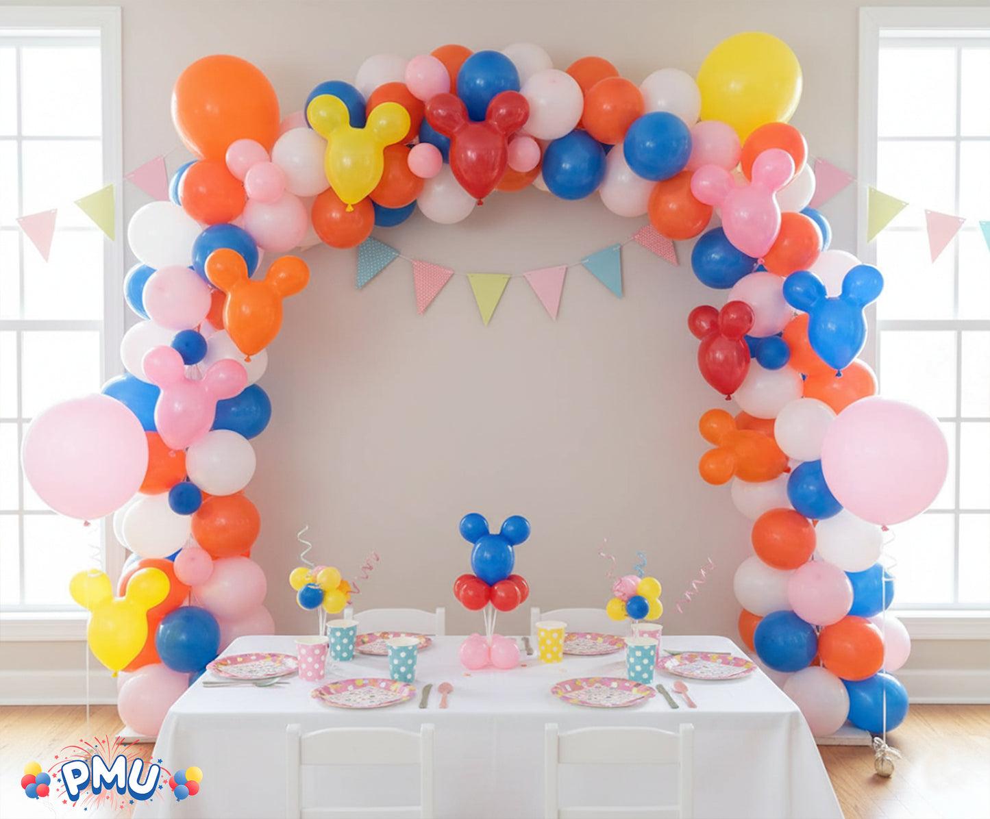 PMU Mouse Head Shaped Balloons 15 Inch PartyTex Latex Great for Mickey Mouse Theme Parties Inflate Mouse Ears first for proper inflation (See Video)