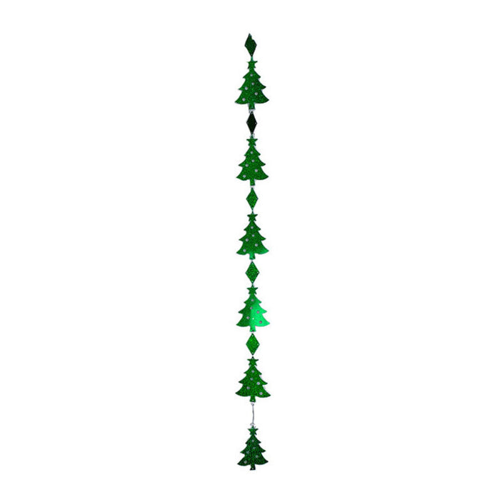PMU 40 Inch Jingle Bells, Reindeer, Christmas Tree, Snowflake Prismatic Pendant