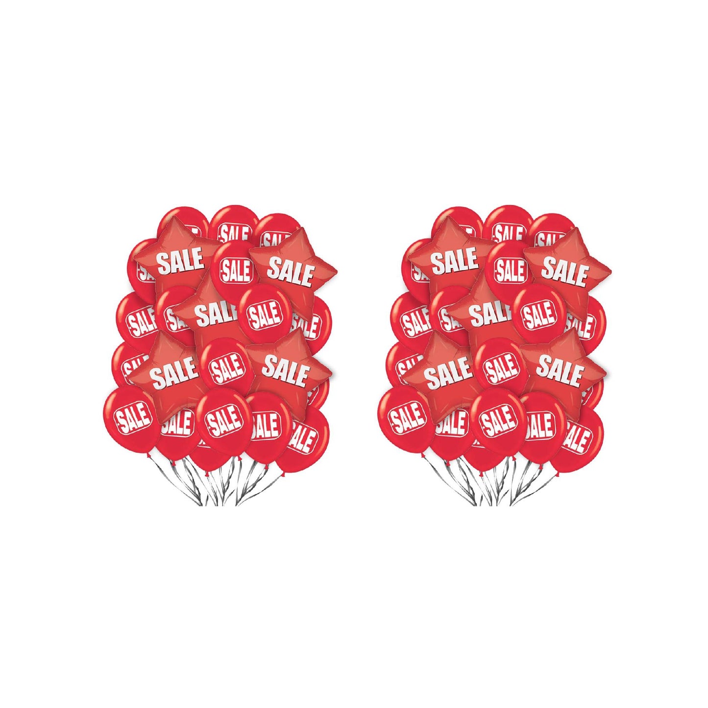 PMU Sale Balloons Assortment Kit with Color Coordinate Ribbons