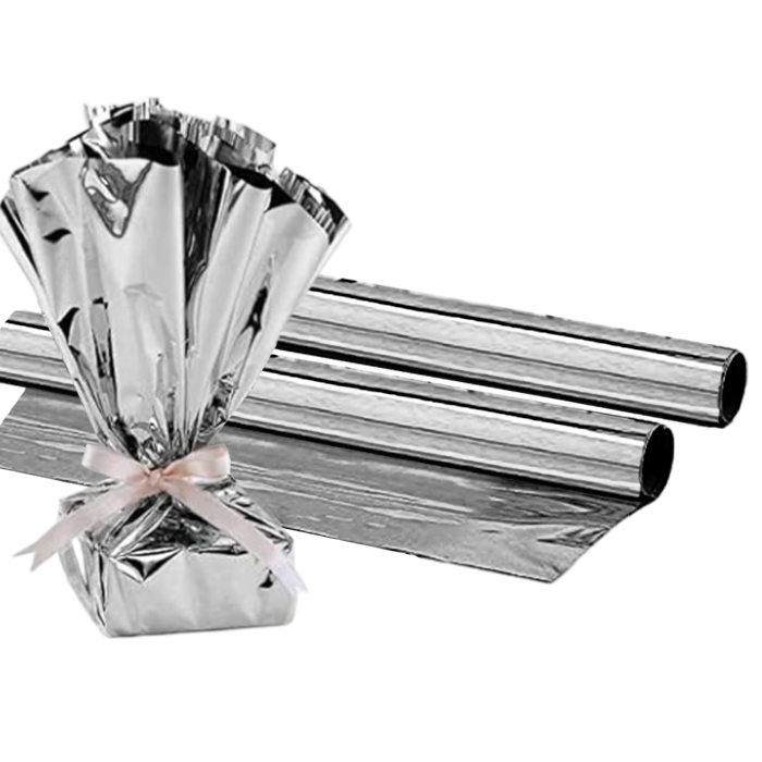 PMU Gift Wrap Mylar Roll - Highly Reflective Metallic Foil Paper - Perfect Wrapping Paper for Gifts, Baskets, Wedding, Birthday, Christmas, Arts & Crafts, Balloon Weights