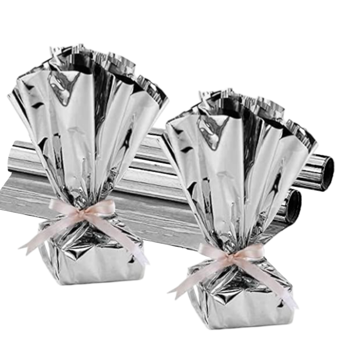 PMU Gift Wrap Mylar Roll - Highly Reflective Metallic Foil Paper - Perfect Wrapping Paper for Gifts, Baskets, Wedding, Birthday, Christmas, Arts & Crafts, Balloon Weights