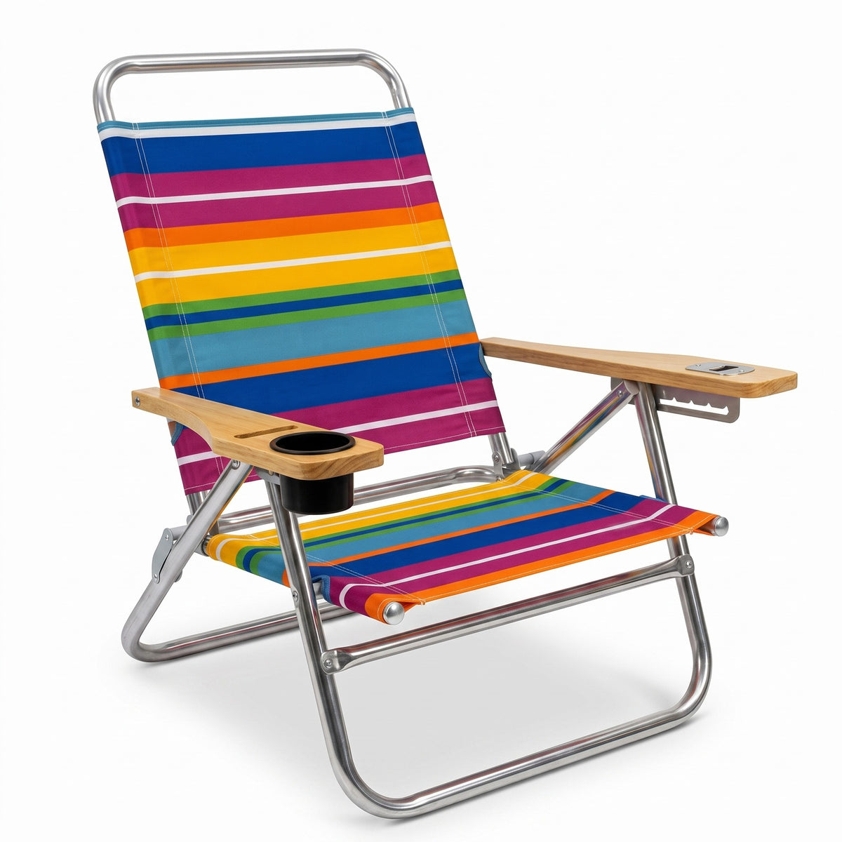 PMU 3 Position High Seat Beach Chair & Sand Chair, w/Canopy | 3-Position Recline, Aluminum Frame, Built-In Canopy, Portable for Beach & Outdoors