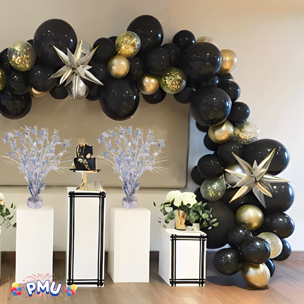 PMU Starburst Balloon Centerpiece - Beautiful Table Centerpieces for Memorial Day, Birthdays, Halloween, Veterans Day Party & Independence Day Celebration - 15in / 7.34cm