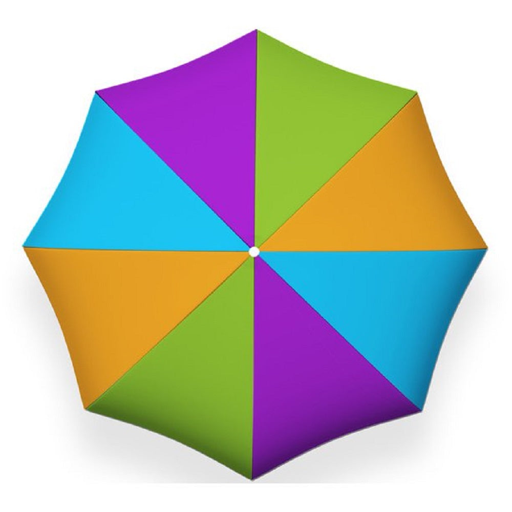PMU Beach Umbrella 6 feet Opens to 72 inches Multicolor Beach Parasol and Outdoor Sun Protection Polyester