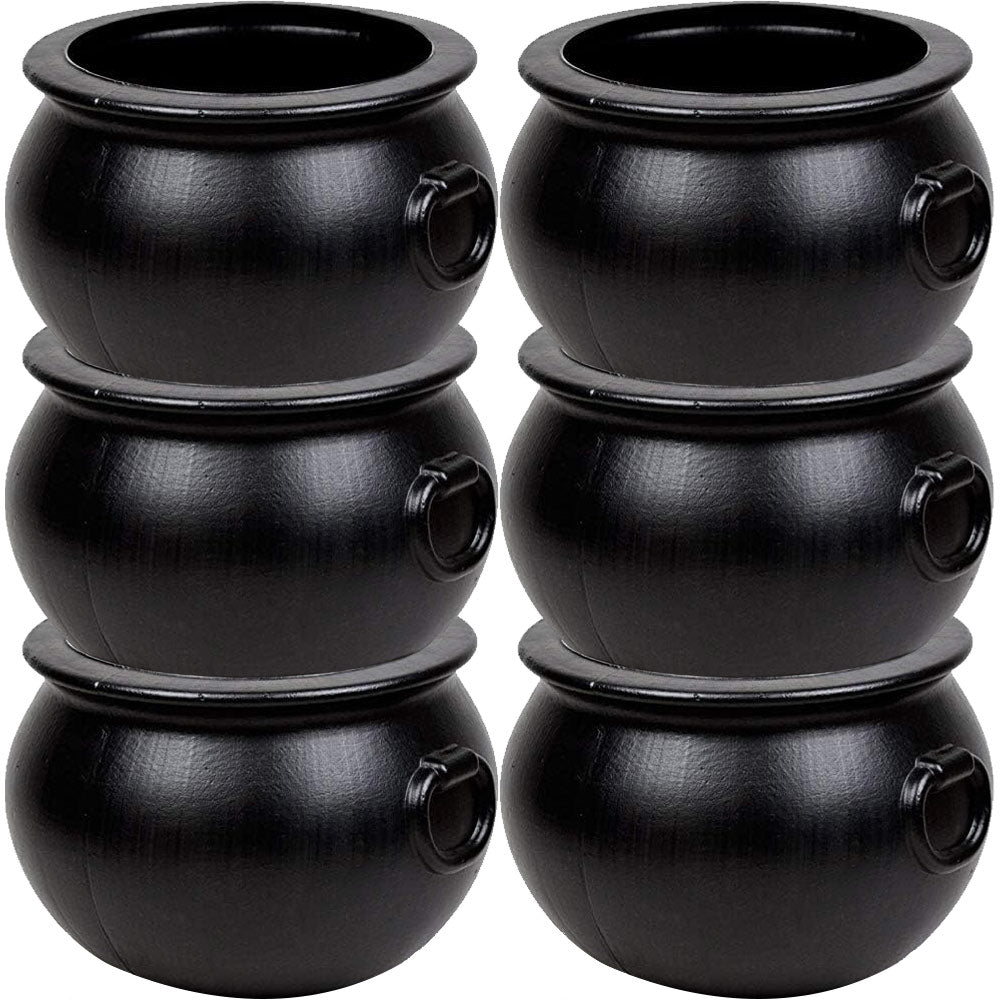 PMU Halloween Cauldron - Blow Mold Plastic Party Accessory - Candy Holder for Kids - Halloween Party Favors & Supplies - 12 Inch Black