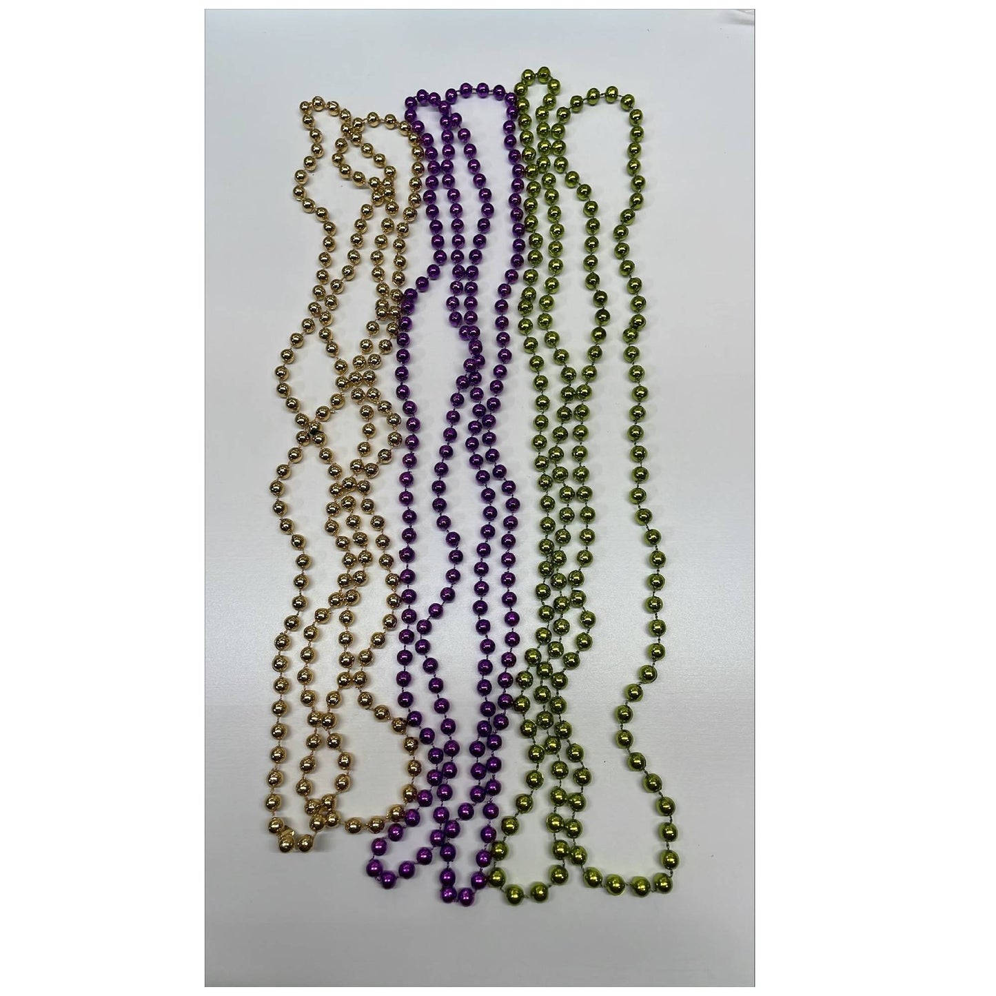 PMU Mardi Gras Metallic Beads, Carnival Party, Necklace, Party Favor