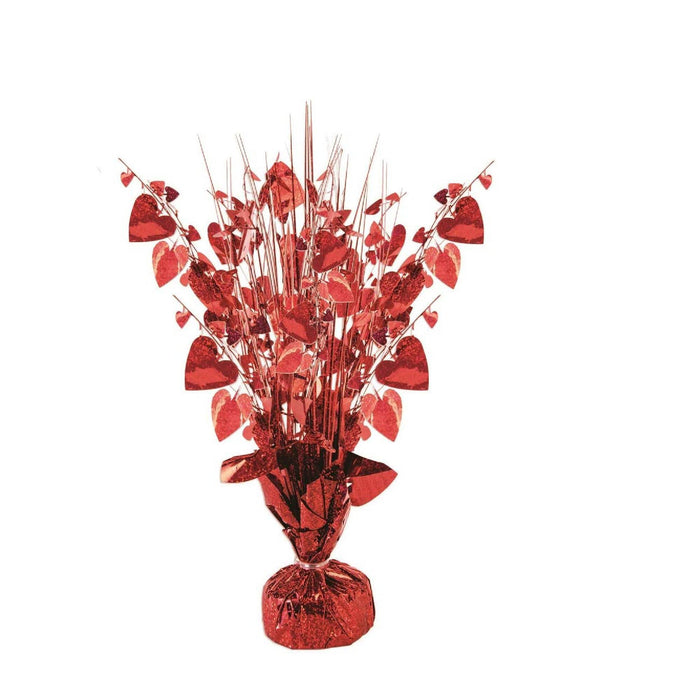 PMU Valentine’s Day Hearts Glitter Burst Centerpiece 15 Inch Balloon Weight