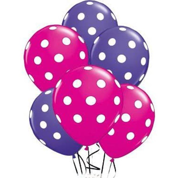 PMU Polka Dot Balloons - Multicolor Small Balloons for Birthdays, Weddings, Christmas, Halloween Anniversaries, Baby Shower & Party Favors Supplies - 11 Inches