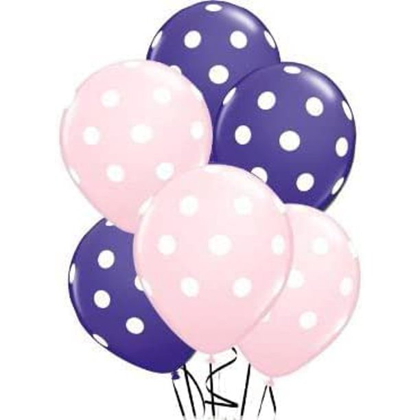 PMU Polka Dot Balloons - Multicolor Small Balloons for Birthdays, Weddings, Christmas, Halloween Anniversaries, Baby Shower & Party Favors Supplies - 11 Inches