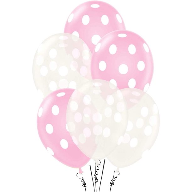 PMU Polka Dot Balloons - Multicolor Small Balloons for Birthdays, Weddings, Christmas, Halloween Anniversaries, Baby Shower & Party Favors Supplies - 11 Inches