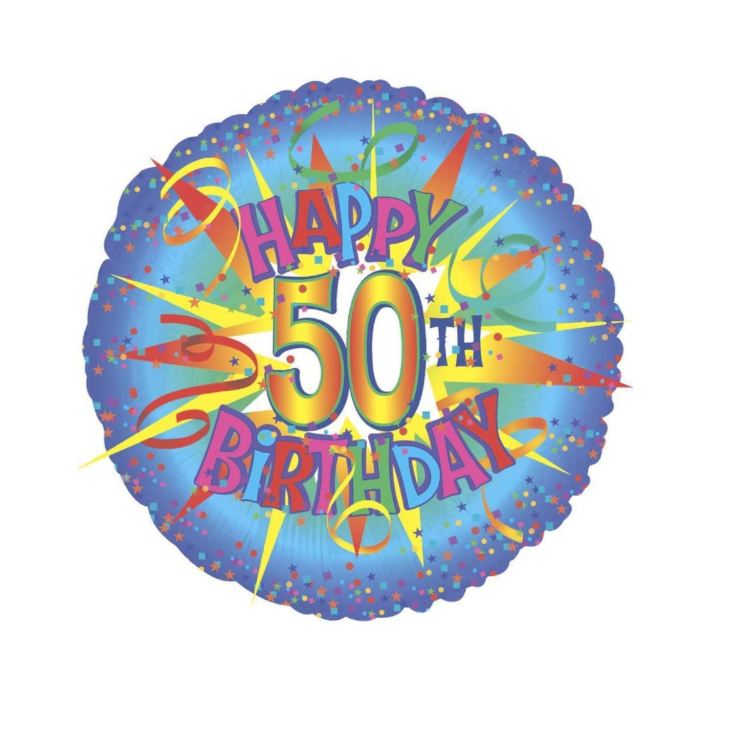 PMU Happy Birthday Burst, Gold Stars Mylar-Foil Balloon