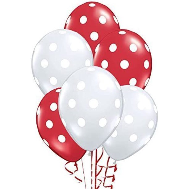 PMU Polka Dot Balloons - Multicolor Small Balloons for Birthdays, Weddings, Christmas, Halloween Anniversaries, Baby Shower & Party Favors Supplies - 11 Inches
