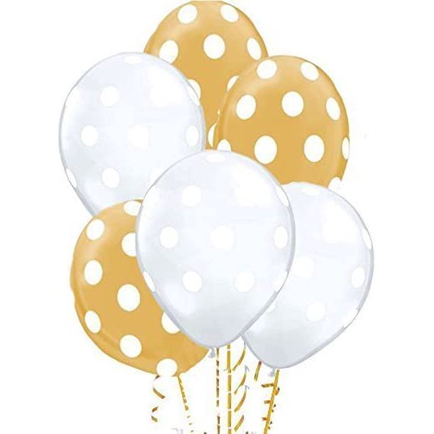 PMU Polka Dot Balloons - Multicolor Small Balloons for Birthdays, Weddings, Christmas, Halloween Anniversaries, Baby Shower & Party Favors Supplies - 11 Inches