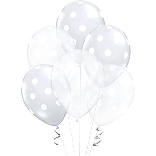 PMU Polka Dot Balloons - Multicolor Small Balloons for Birthdays, Weddings, Christmas, Halloween Anniversaries, Baby Shower & Party Favors Supplies - 11 Inches