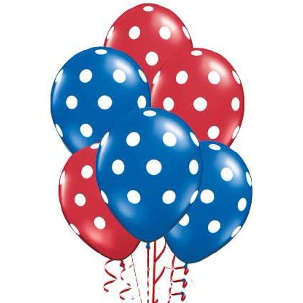 PMU Polka Dot Balloons - Multicolor Small Balloons for Birthdays, Weddings, Christmas, Halloween Anniversaries, Baby Shower & Party Favors Supplies - 11 Inches