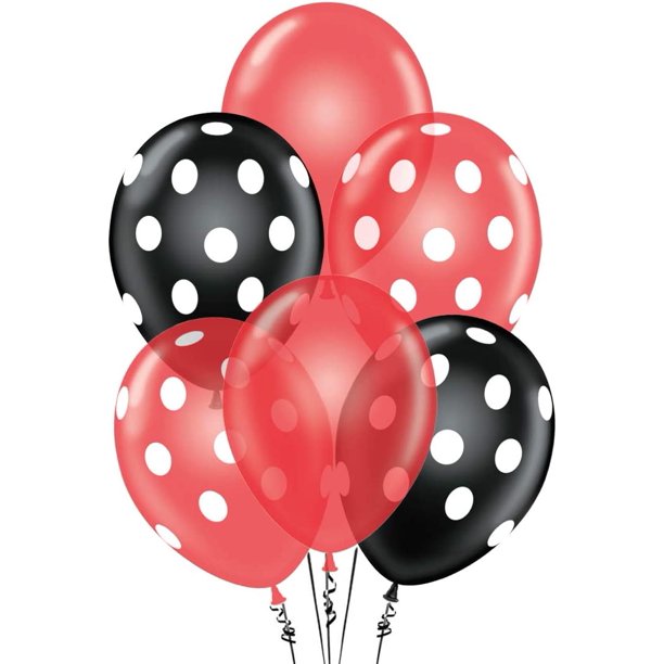 PMU Polka Dot Balloons - Multicolor Small Balloons for Birthdays, Weddings, Christmas, Halloween Anniversaries, Baby Shower & Party Favors Supplies - 11 Inches
