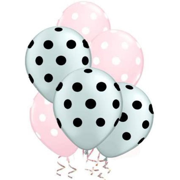 PMU Polka Dot Balloons - Multicolor Small Balloons for Birthdays, Weddings, Christmas, Halloween Anniversaries, Baby Shower & Party Favors Supplies - 11 Inches