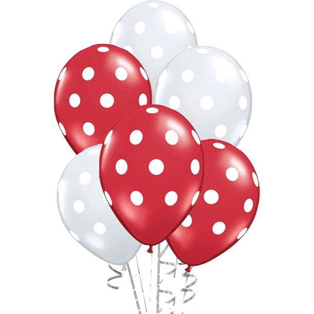 PMU Polka Dot Balloons - Multicolor Small Balloons for Birthdays, Weddings, Christmas, Halloween Anniversaries, Baby Shower & Party Favors Supplies - 11 Inches