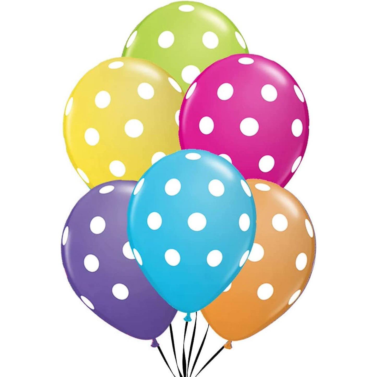 PMU Polka Dot Balloons - Multicolor Small Balloons for Birthdays, Weddings, Christmas, Halloween Anniversaries, Baby Shower & Party Favors Supplies - 11 Inches