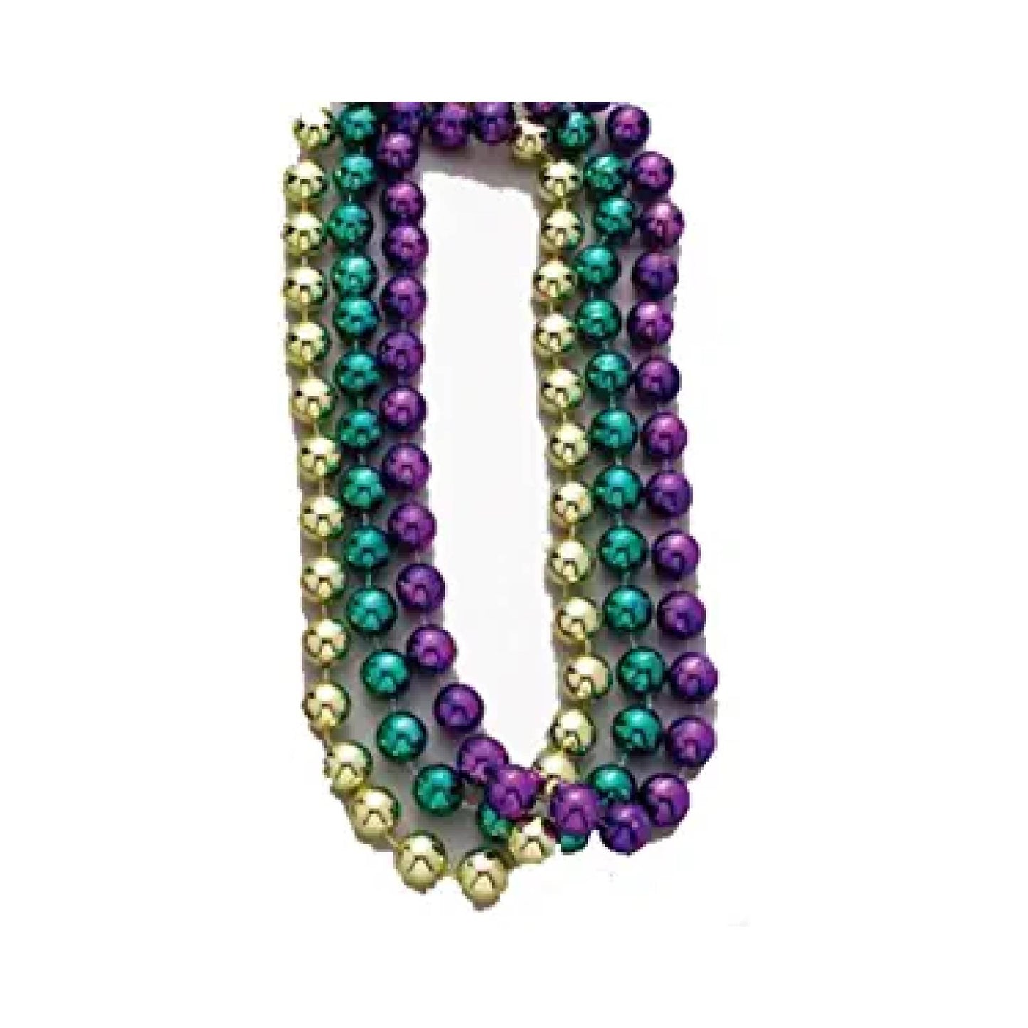 PMU Mardi Gras Metallic Beads, Carnival Party, Necklace, Party Favor