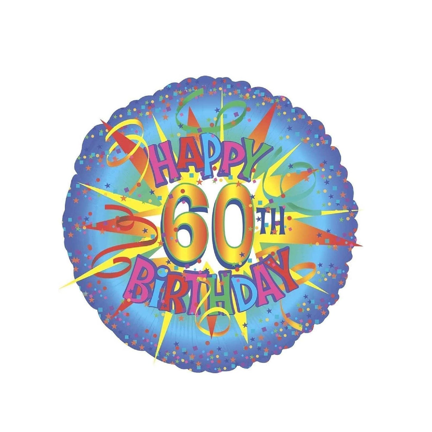 PMU Happy Birthday Burst, Gold Stars Mylar-Foil Balloon