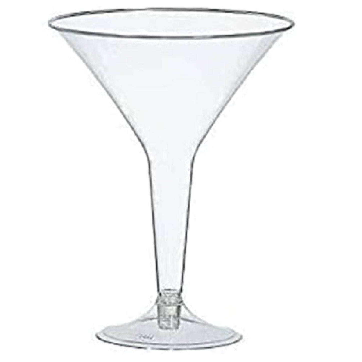 PMU Martini Glasses - Disposable Plastic Drinking Glasses - Reusable Martini Cups Drinkware - Perfect for Cocktail, Whiskey, Margarita - Glassware for Home Bar & Parties - Clear