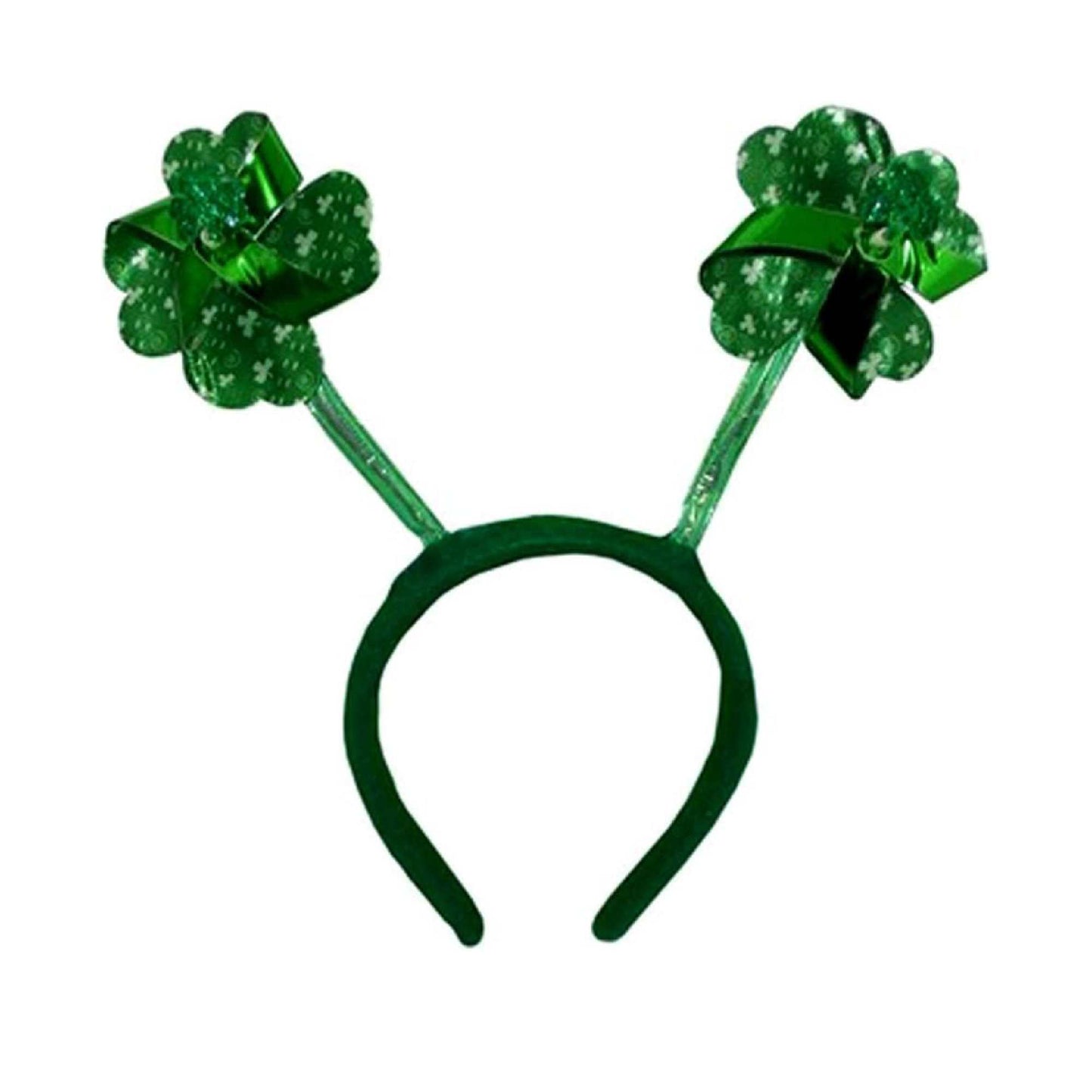PMU Saint Patrick's Day Green Pinwheel Boppers with Shamrock Costume Headband