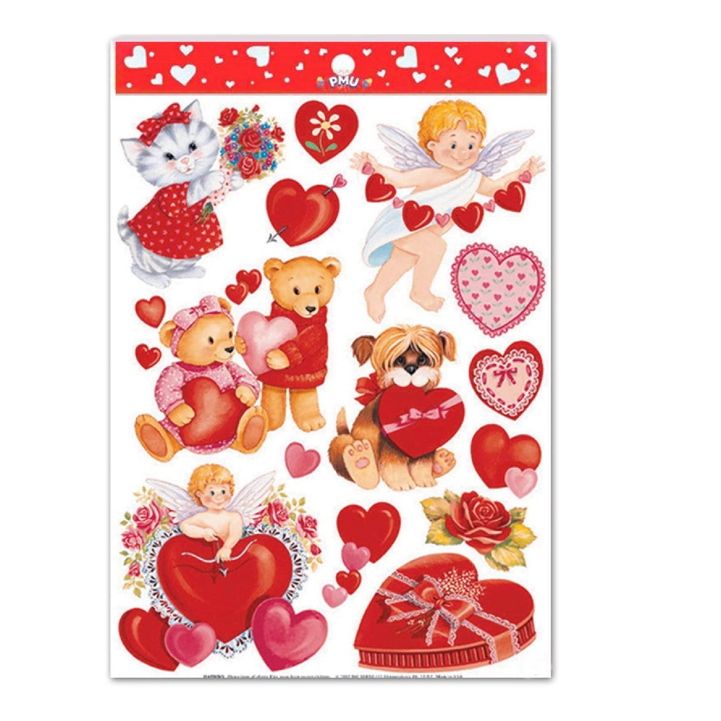 PMU Valentine Heart Clings Party Accessory 12in. x 17in. Sheet